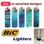 5 x Pcs BIC Lighters Tobacco Cigarette Made in Assorted Colours