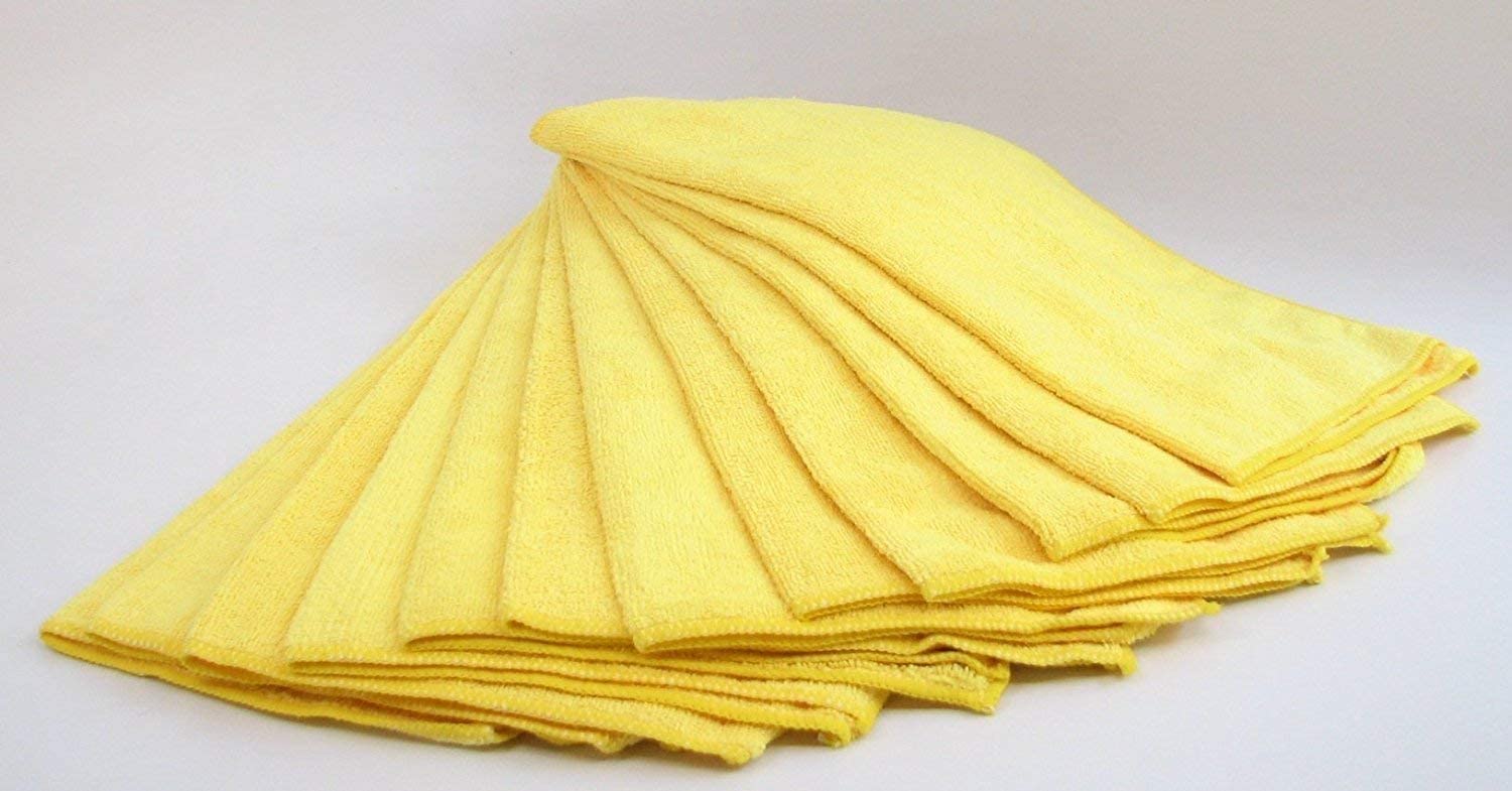 Microfiber Towel Yellow 16" x 16" for Car & Screen Premium Car Care